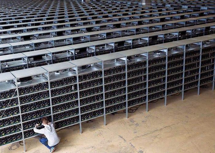 Inside view of Tier 4 certified mining facility with rows of miners